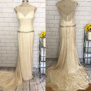 Fully embellished wedding gown with belt
